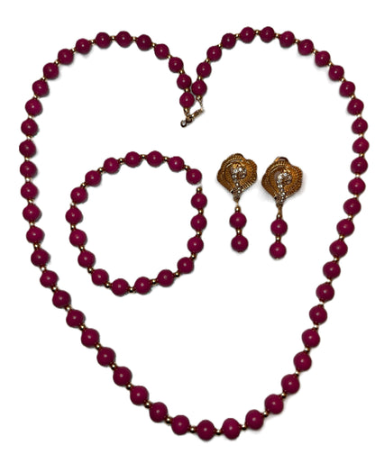 Classic Pink African Bead Jewelry Set