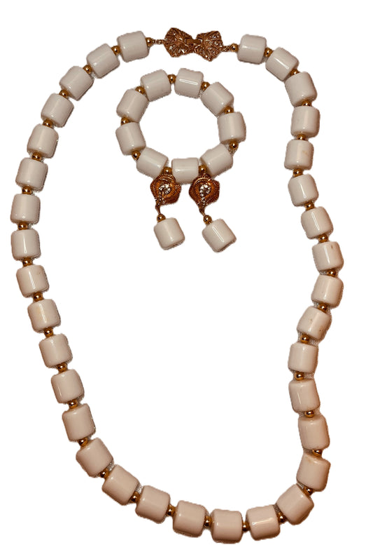 Authentic African Beaded Jewelry- White