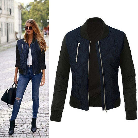 Chic Babe Bomber Jacket In Quilted Satin