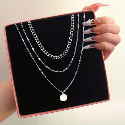 Women's Chain Disc Layered Necklace