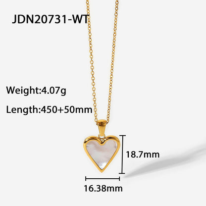 Gold Plated Shell Love Pendant Necklace