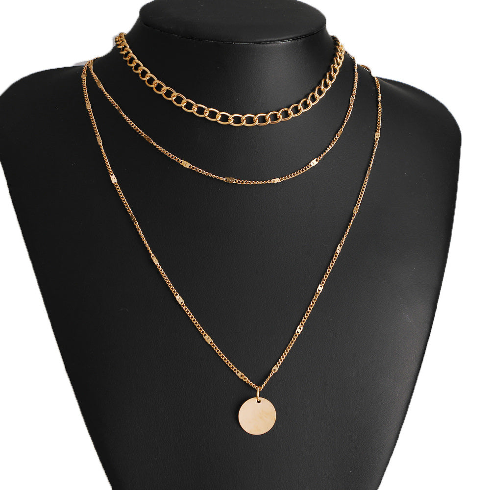 Women's Chain Disc Layered Necklace