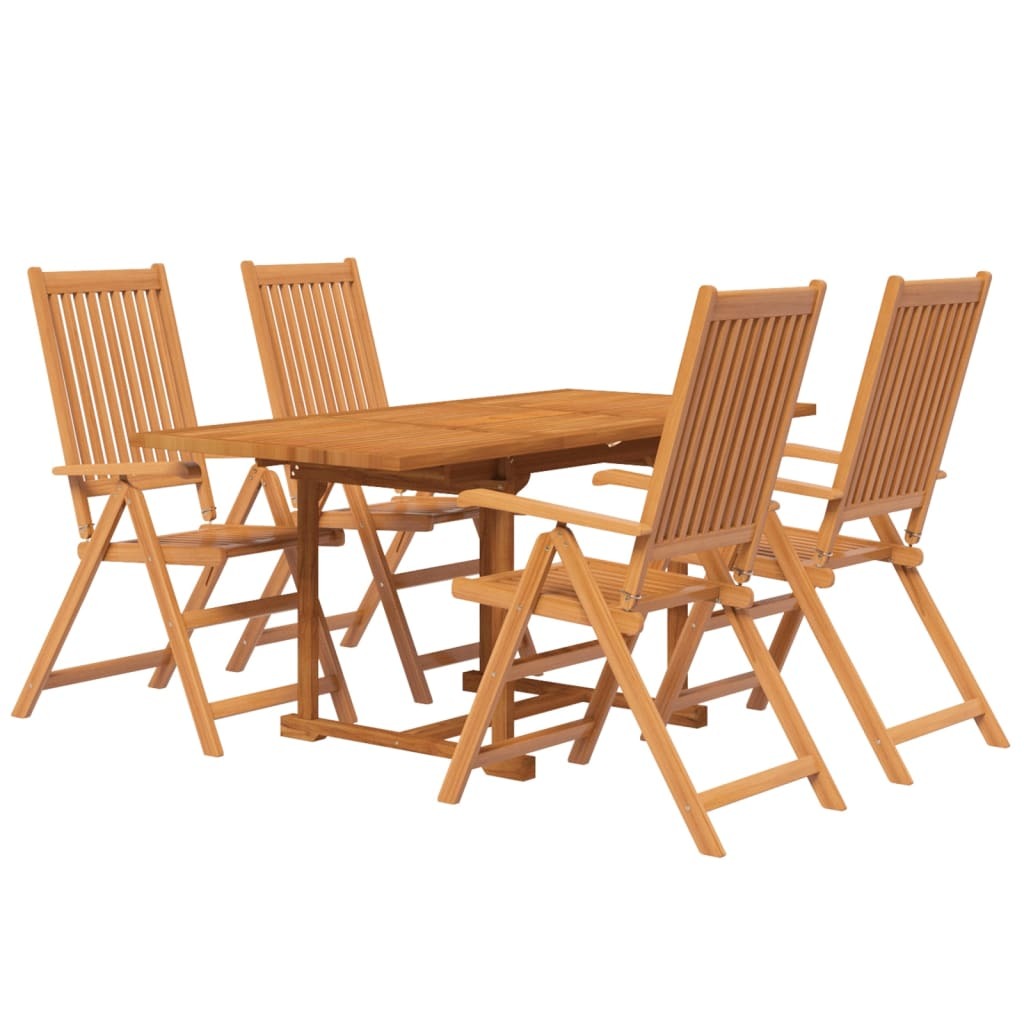 5 Piece Patio Dining Set Solid Wood Acacia