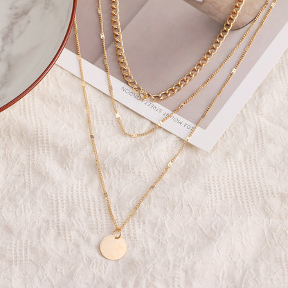 Women's Chain Disc Layered Necklace