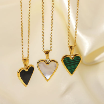 Gold Plated Shell Love Pendant Necklace