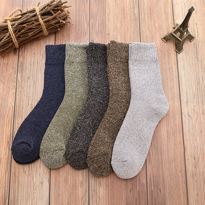 5 Pairs Thicken Wool Socks Men High Quality Towel Keep Warm Winter Socks Cotton Christmas Gift Socks For Man Thermal Size 38-45