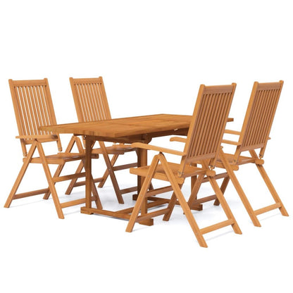 5 Piece Patio Dining Set Solid Wood Acacia