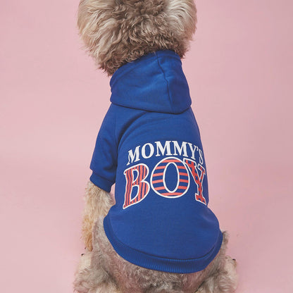 Pet Hoodie For Small & Medium Dogs; \\\\\\\"Mommy's Boy\\\\\\\" Pattern Dog Hoodie; Winter Pet Apparel