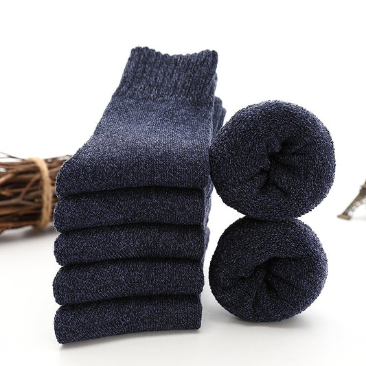 5 Pairs Thicken Wool Socks Men High Quality Towel Keep Warm Winter Socks Cotton Christmas Gift Socks For Man Thermal Size 38-45