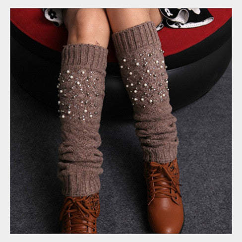 Miss Pearly Legs Leg Warmers With Pearls And Crystals