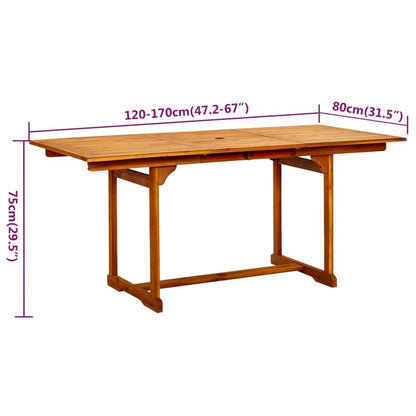 5 Piece Patio Dining Set Solid Wood Acacia