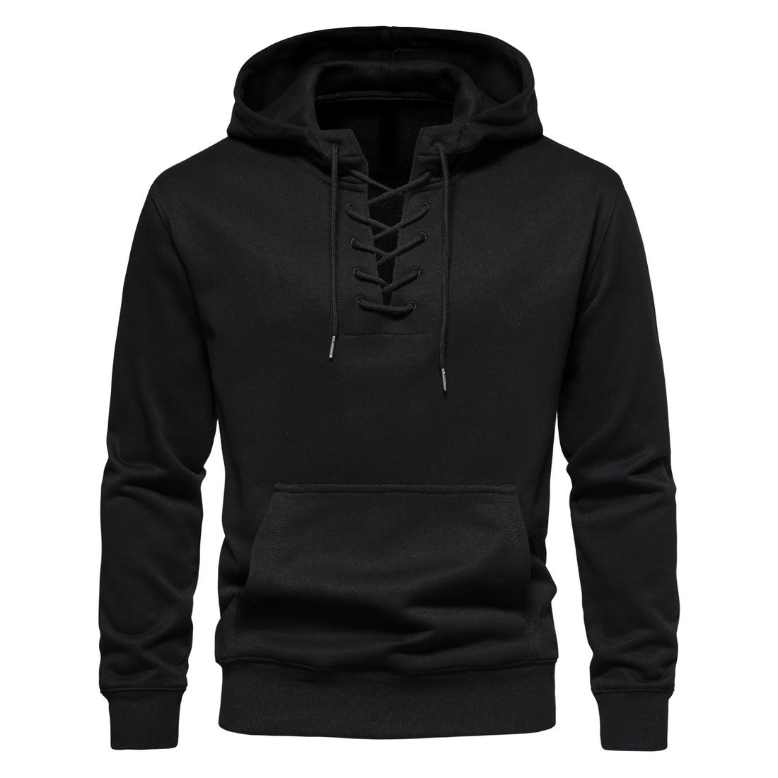 Men's Hoodie Sweatshirt Hooded Casual Long Sleeve Drawstring Lace Up Pullover Hoodies with Pocket