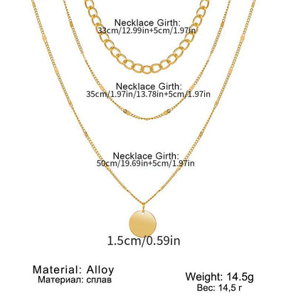 Women's Chain Disc Layered Necklace