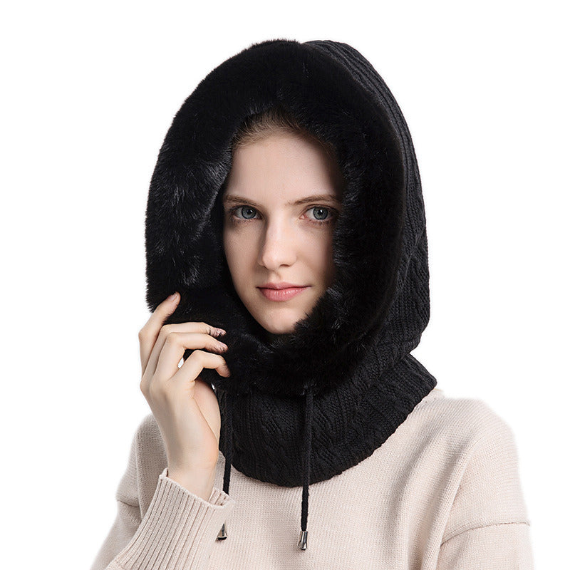 Winter Fleece Hood, Outdoor Riding 2 In 1 Neck Warmer & Hood, Cold-proof Ski Hood, Warm Scarf