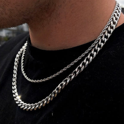 Gold Plated Men's Fashion Cube Rope Chain