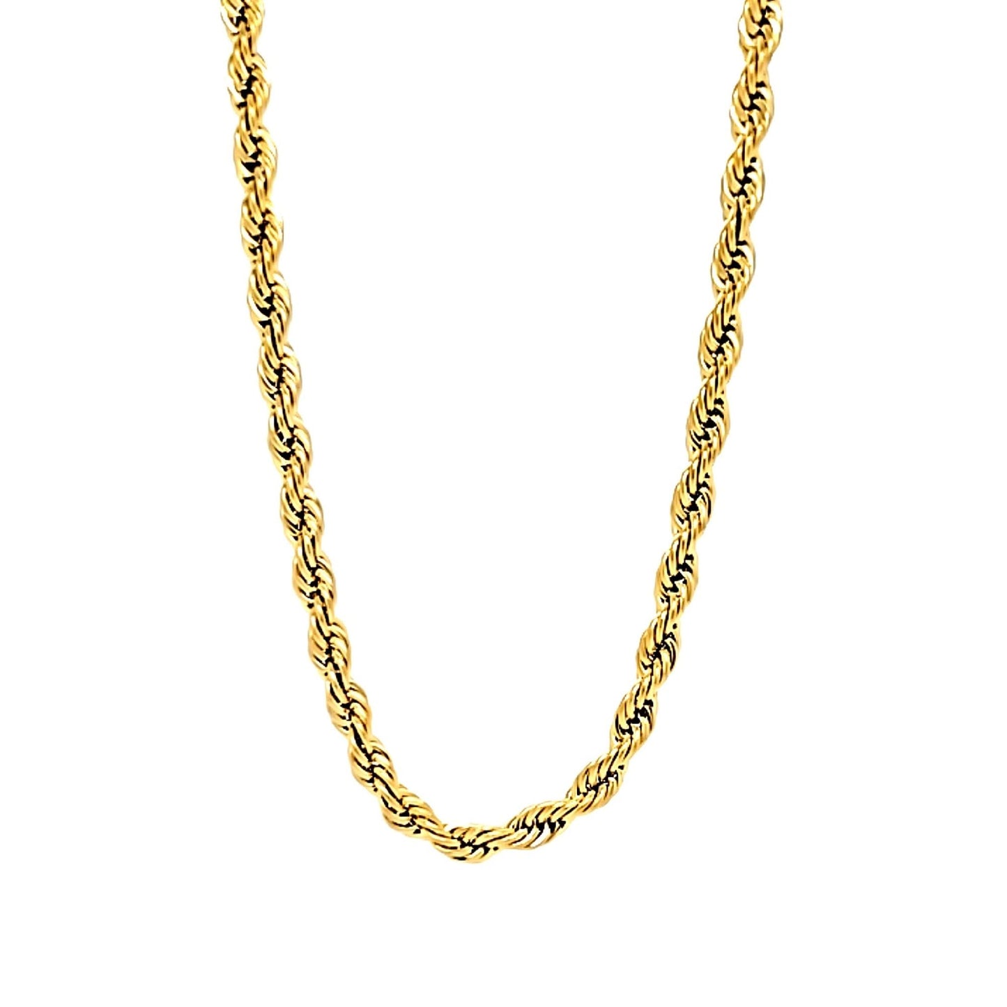 Stainless Steel 18K Gold Plated Rope Chain Necklace