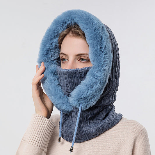 Winter Fleece Hood, Outdoor Riding 2 In 1 Neck Warmer & Hood, Cold-proof Ski Hood, Warm Scarf