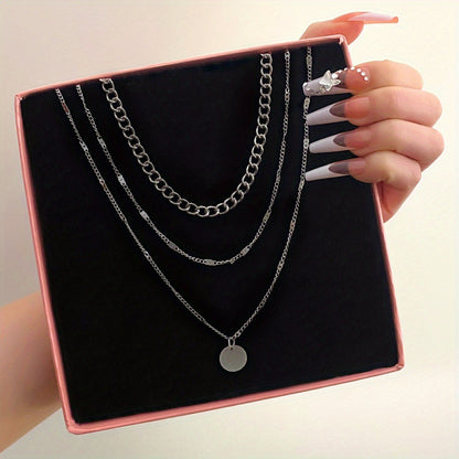 Women's Chain Disc Layered Necklace