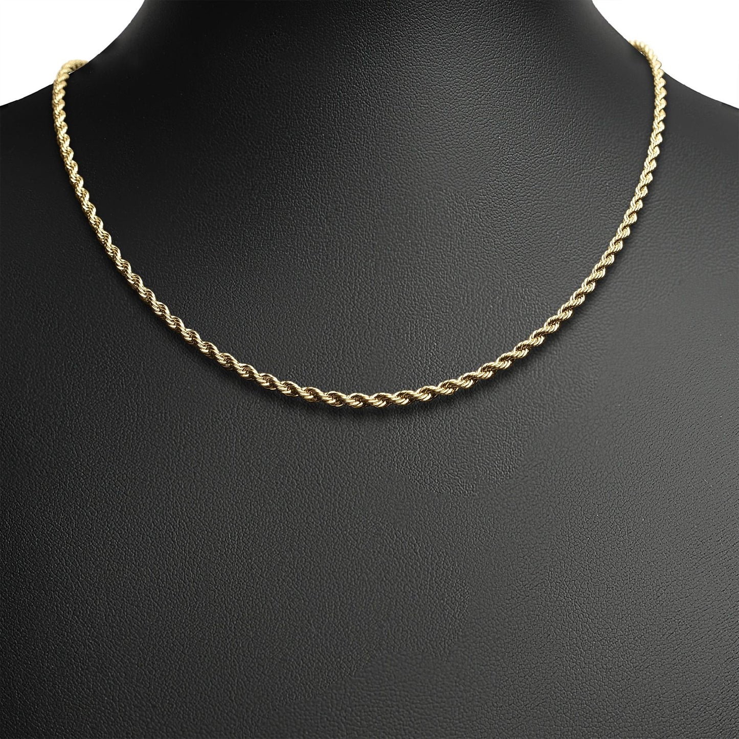 Stainless Steel 18K Gold Plated Rope Chain Necklace