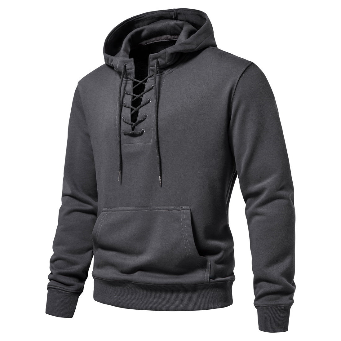 Men's Hoodie Sweatshirt Hooded Casual Long Sleeve Drawstring Lace Up Pullover Hoodies with Pocket