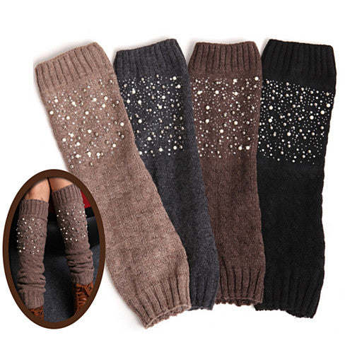 Miss Pearly Legs Leg Warmers With Pearls And Crystals