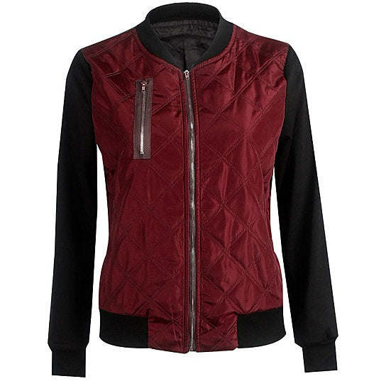 Chic Babe Bomber Jacket In Quilted Satin